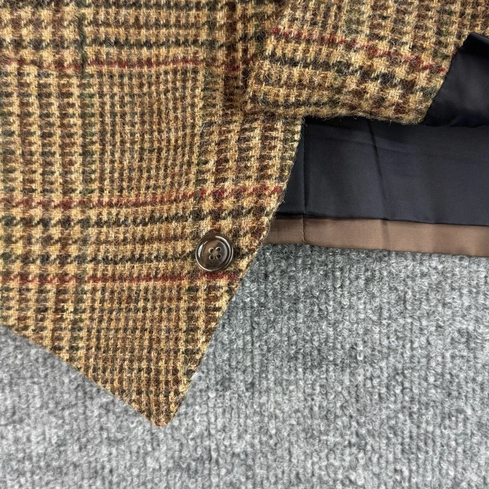 J. Crew Tweed Vest Men's XL Brown Houndstooth Moon British Quality 4 Pocket